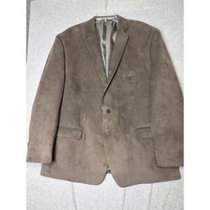 Michael Strahan Mens Brown Faux Suede Two Button Blazer Sport Coat 50R RN90736